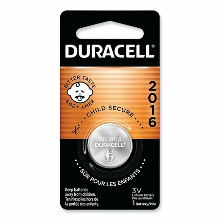 Duracell Lithium Coin Battery, 2016, 4/Pack DL2016BPK